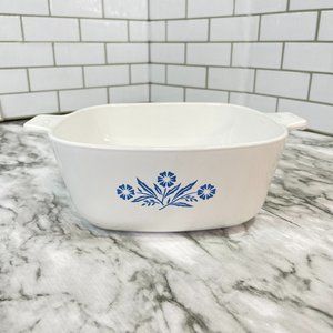 Vintage MCM Corning Ware Cornflower Pattern 1 1/2 Qt Casserole Dish